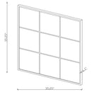 Quetzal 35 x 35 Inch Square Window Pane Wall Mirror Black