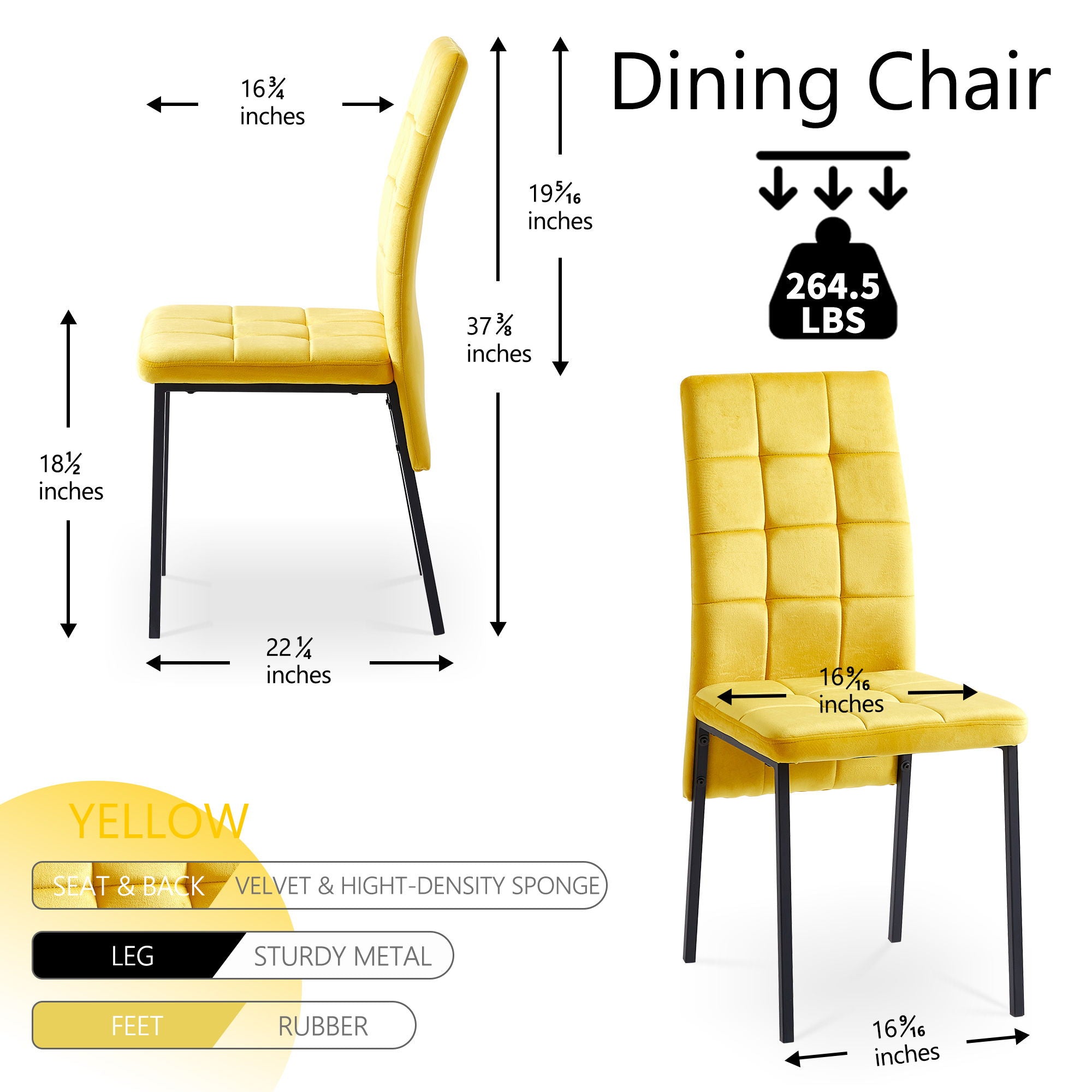 5 Piece Dining Set Including High Back Nordic Dining Chair & Creative Design Dining Table