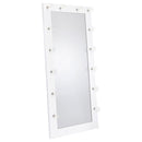 Zayan 32 x 71 Inch Floor Mirror LED Lighting Black Gloss