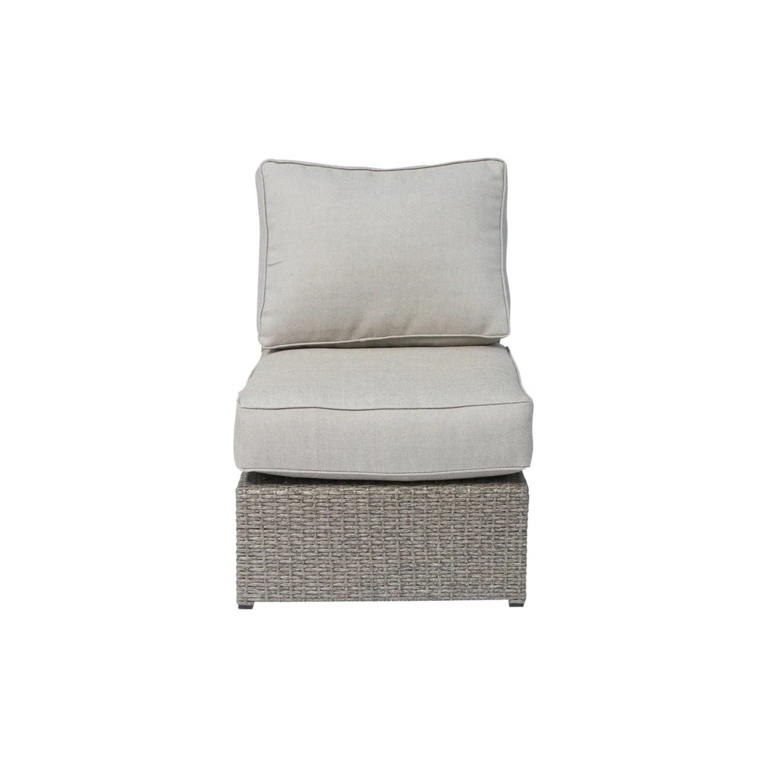 Wicker Outdoor Sectional With Weather Resistant Cushions And Table