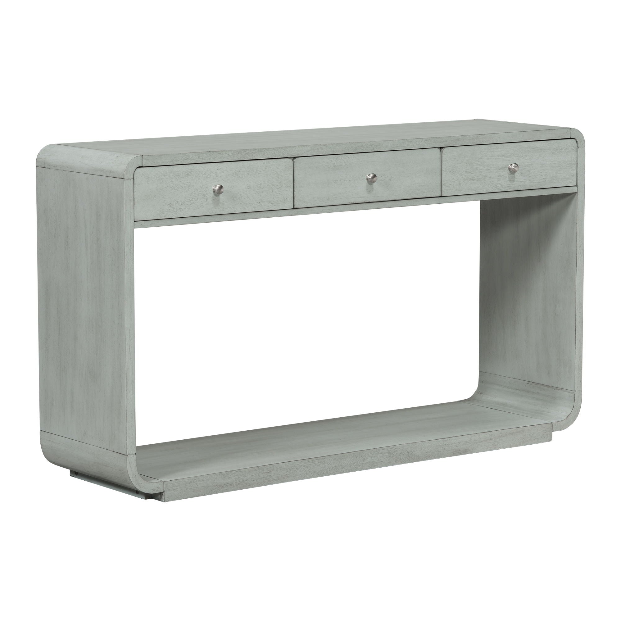 onsole Table With 3 Drawers And Display Shelf