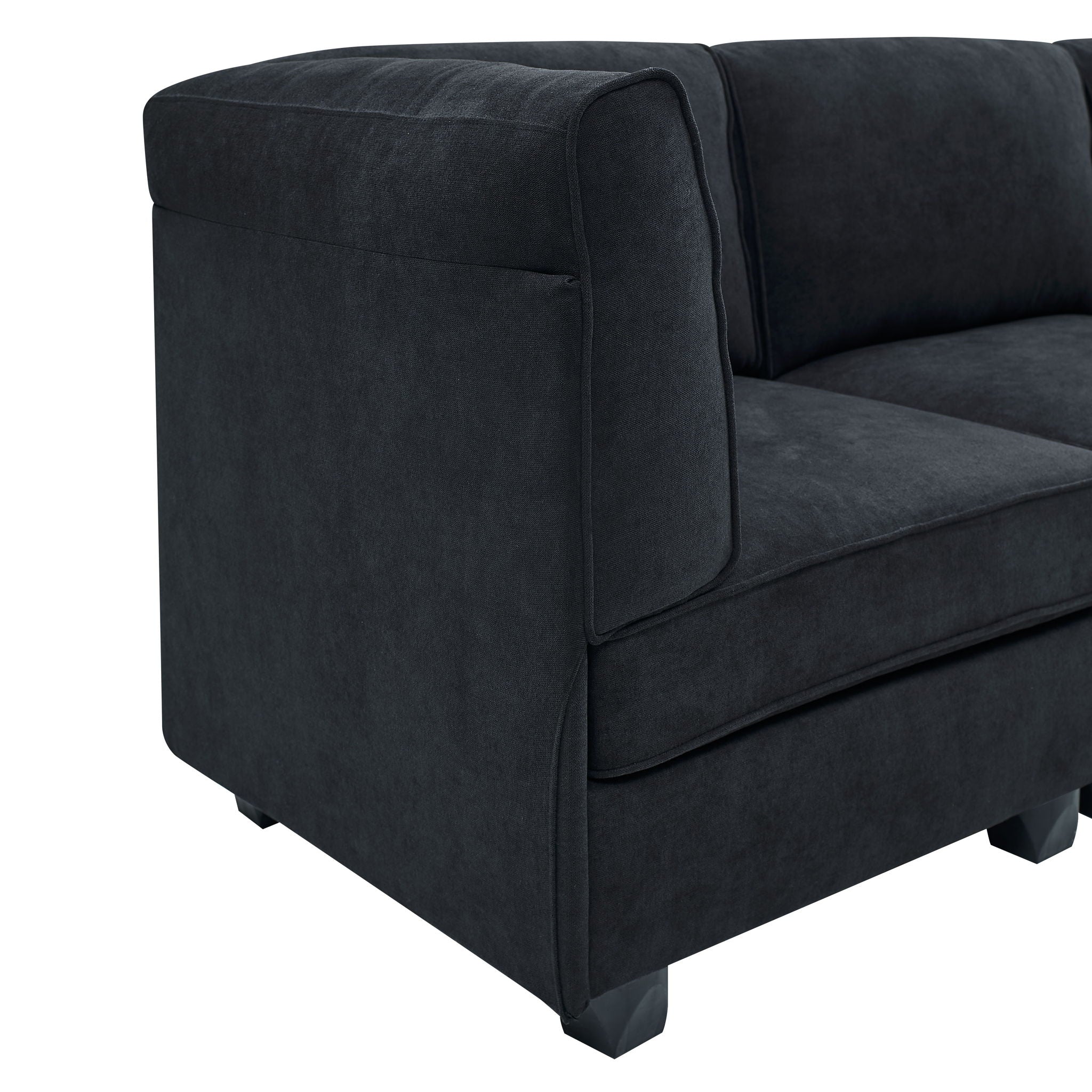 Upholstered Modular Sectional - Black