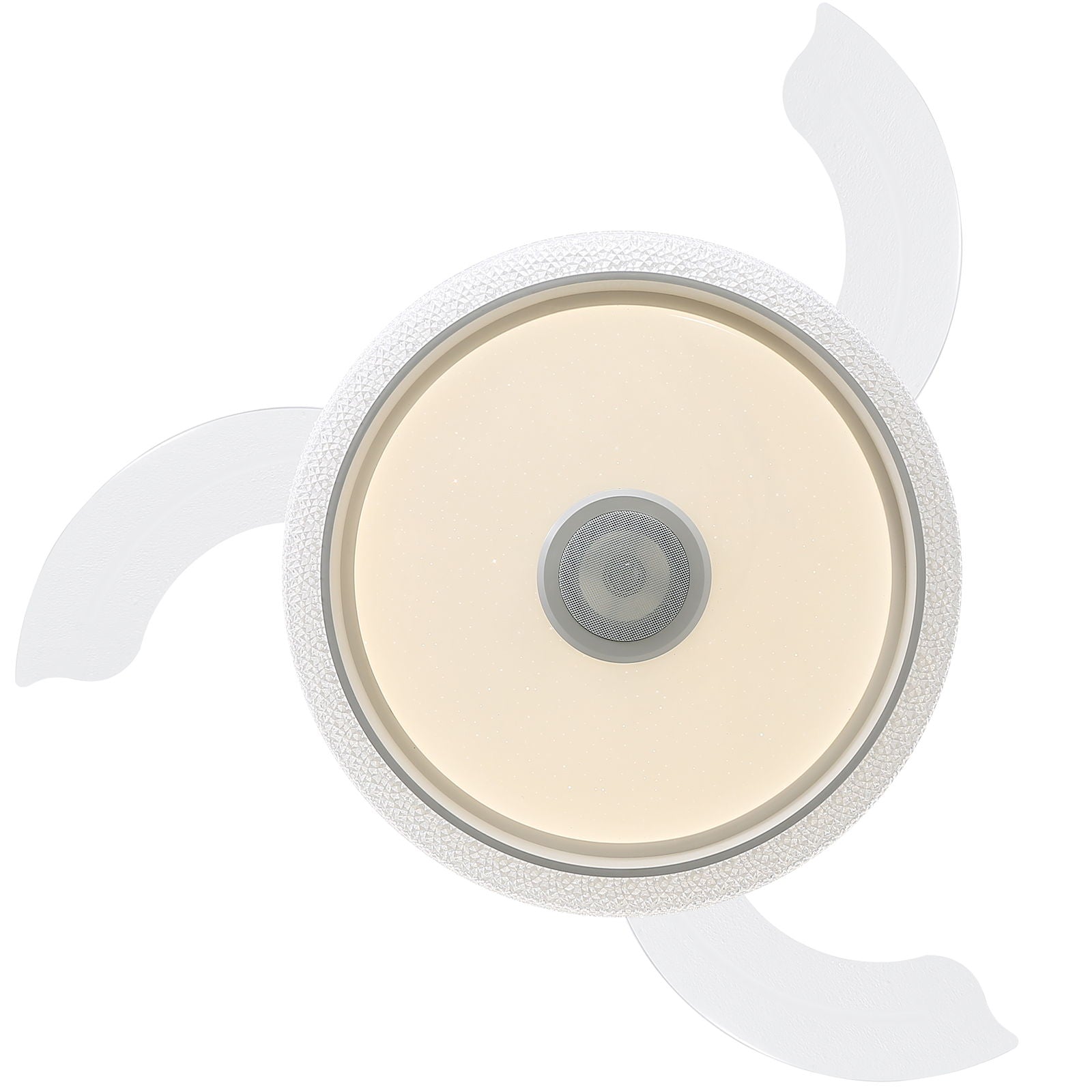 Invisible Ceiling Fan With Remote Control And 36W LED Light, 120V DC Motor, 3 Blades - White