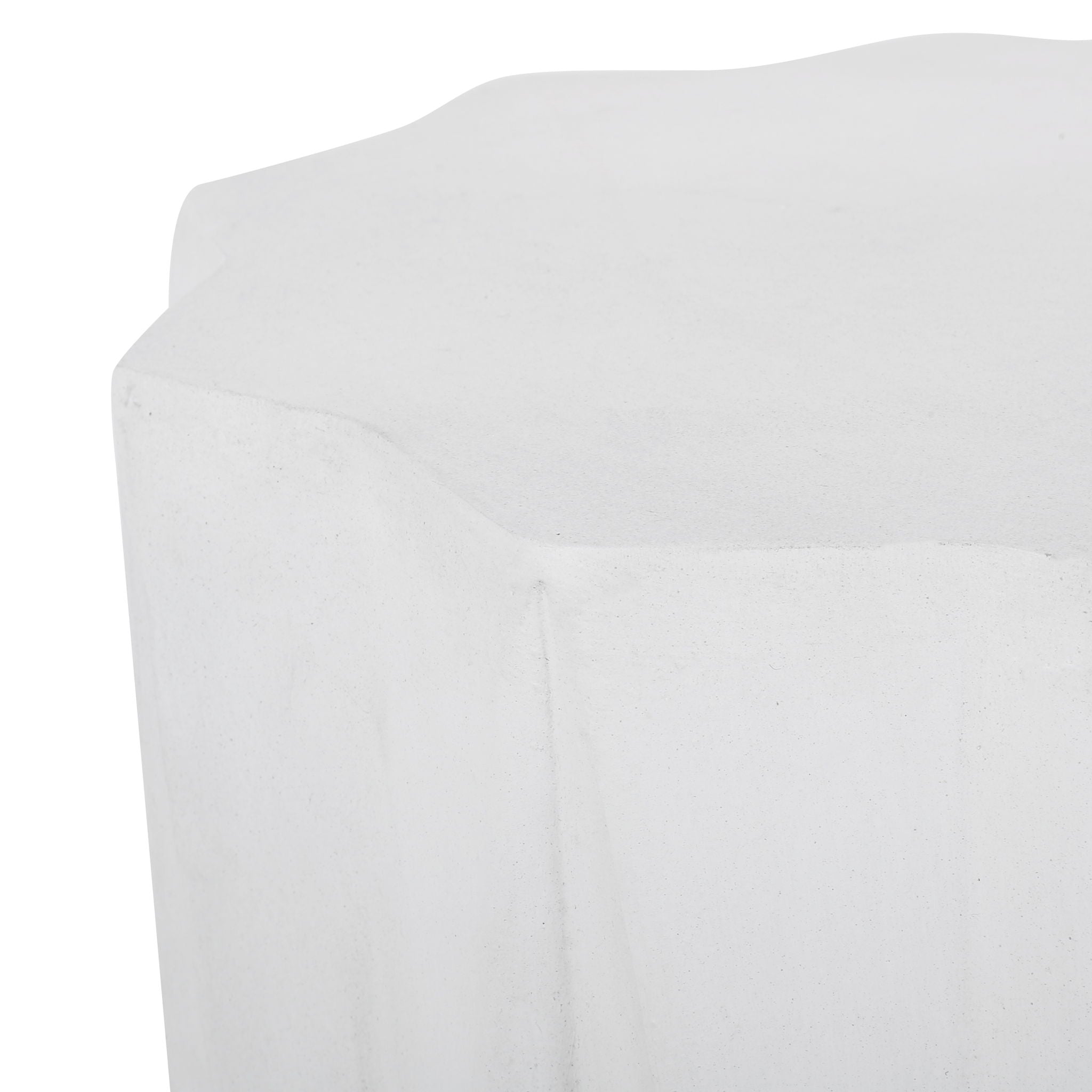 Outdoor Lightweight Concrete Side Table - Antique White