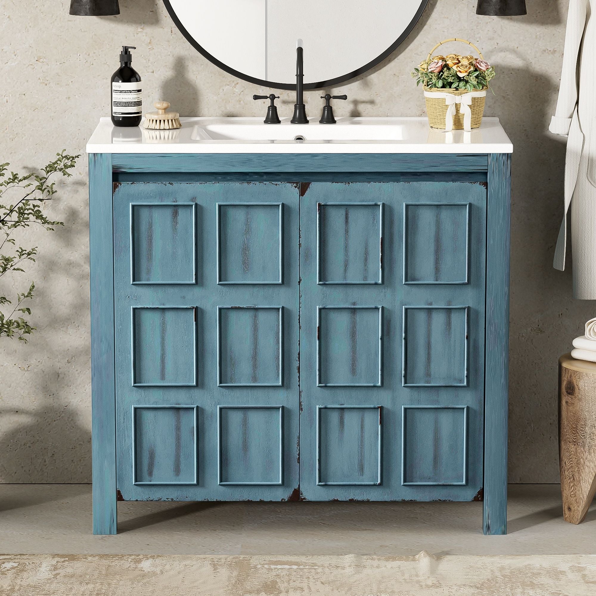 Bathroom Vanity Organizer With Sink, Combo Cabinet Set, Bathroom Storage Cabinet