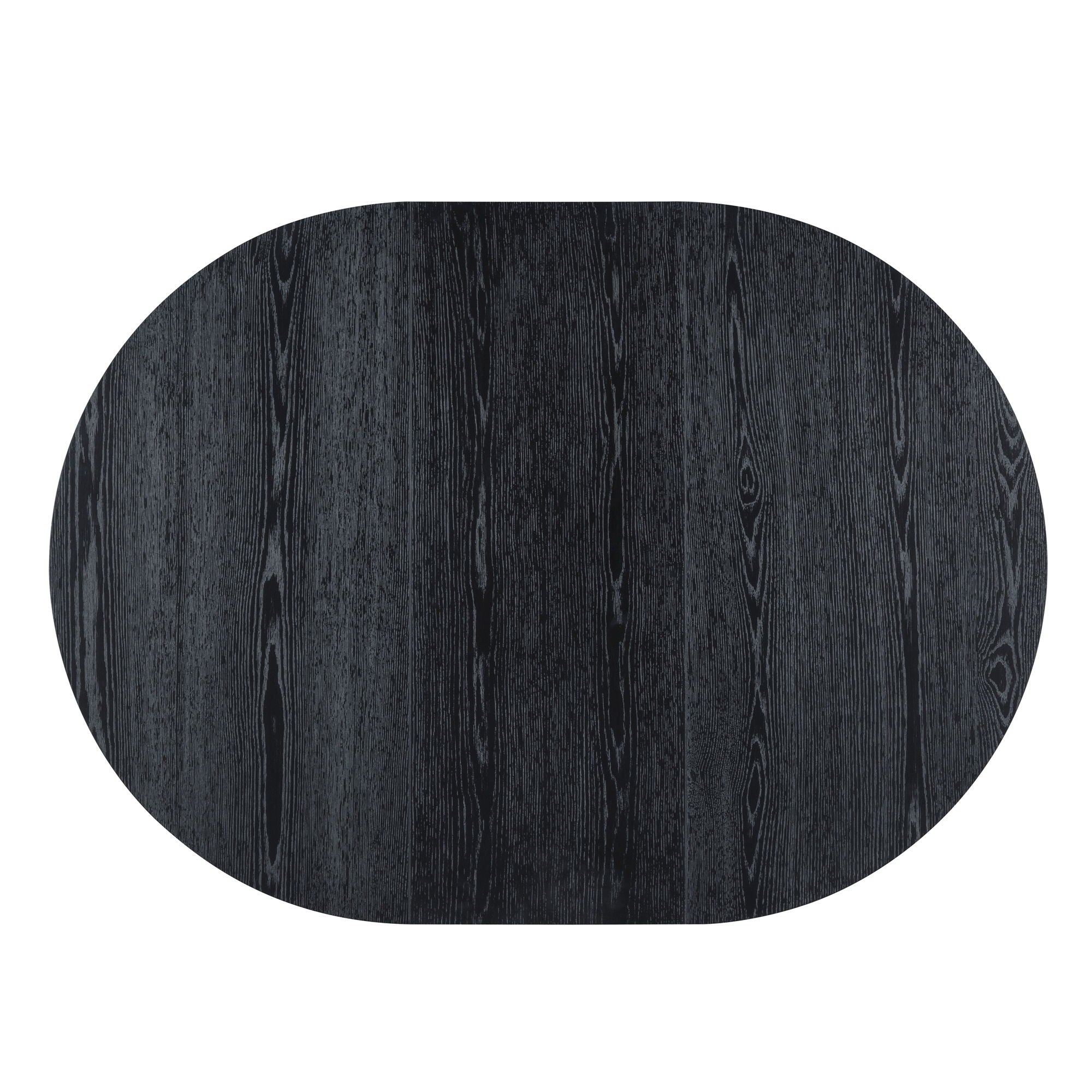 5 Piece Dining Set Extendable Round Table And 4 Chairs - Black / Oak