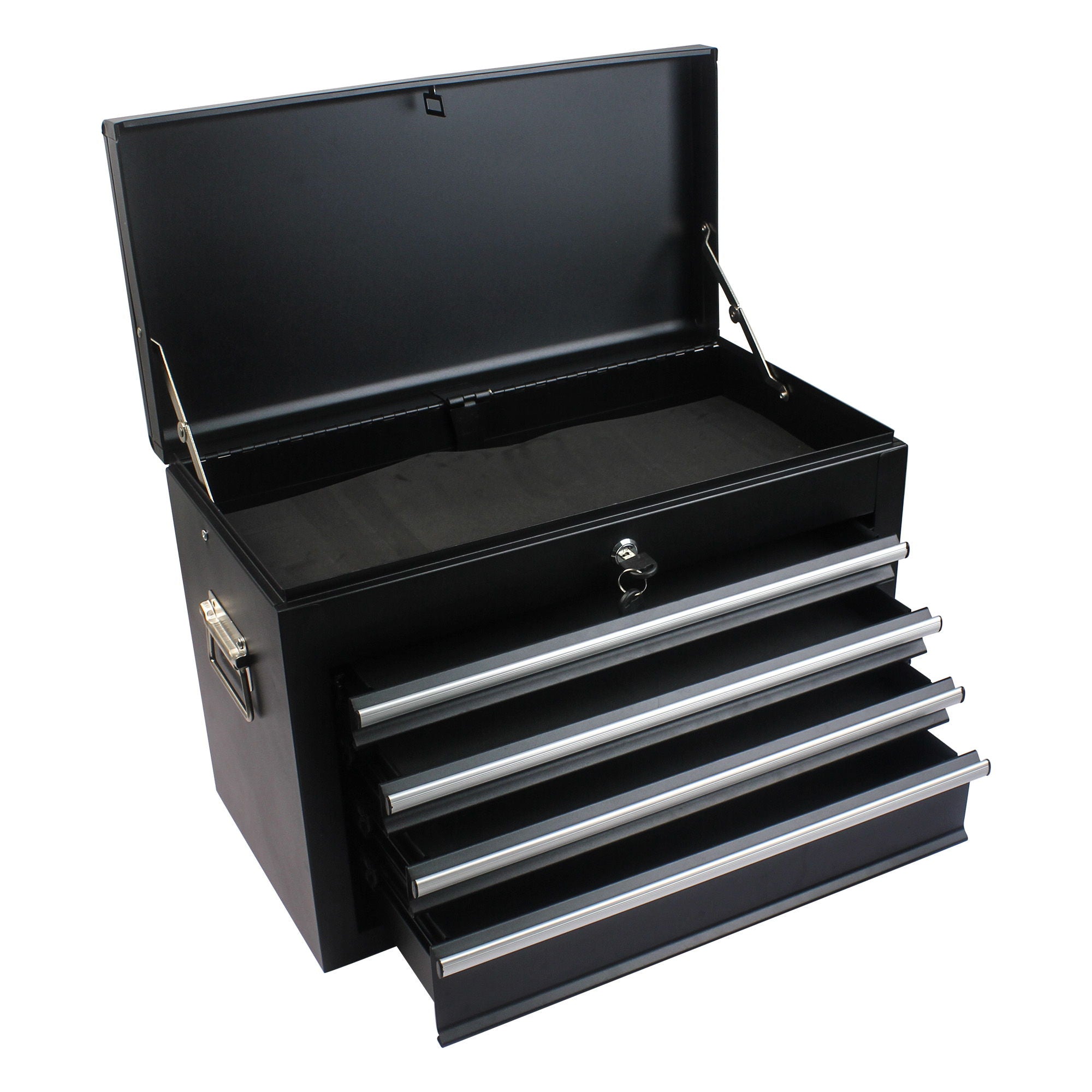 6 Drawer Lockable Tool Cabinet On Wheels, Steel Rolling Tool Chest With Detachable Toolbox