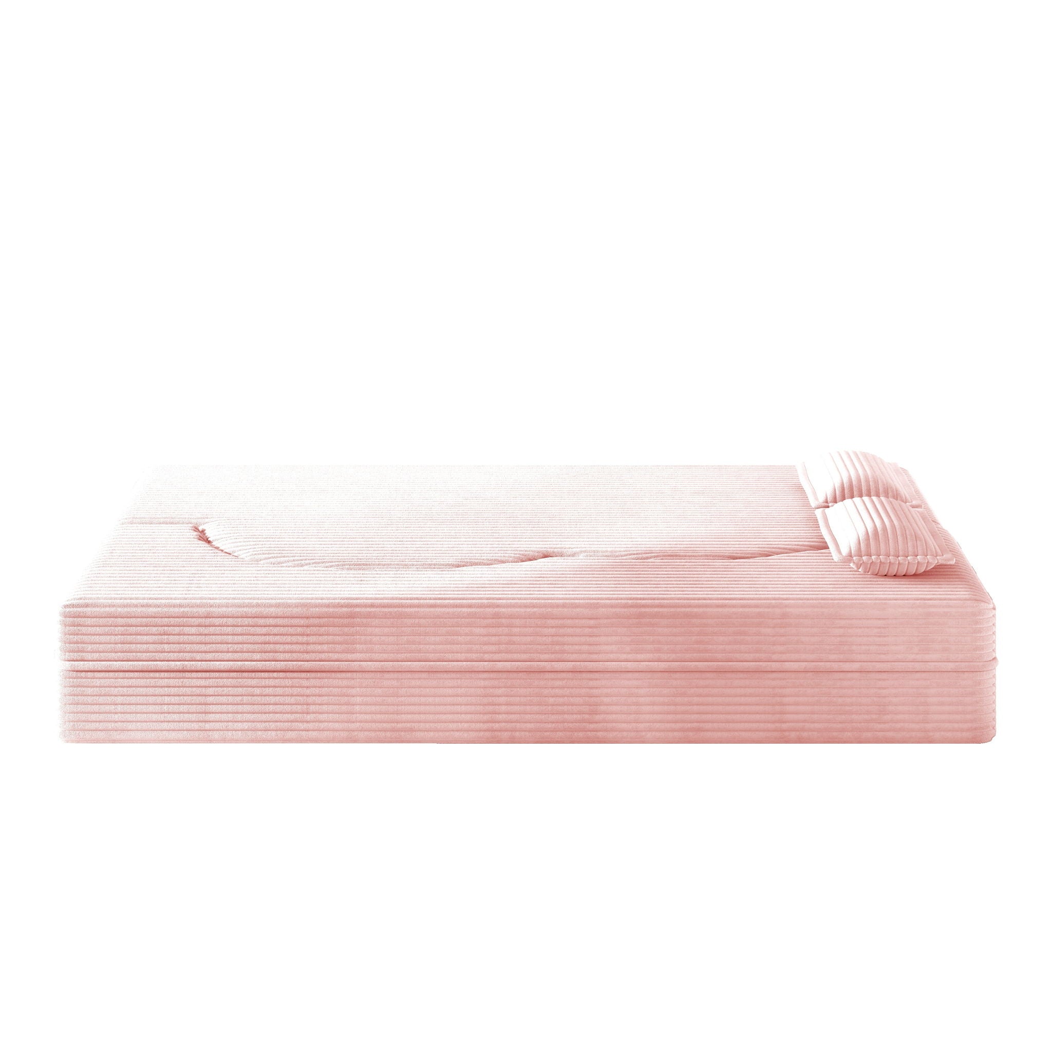 Modern Floor Sofa With 2 Pillows, Convertible Twin Size Folding Mattress For Living Room