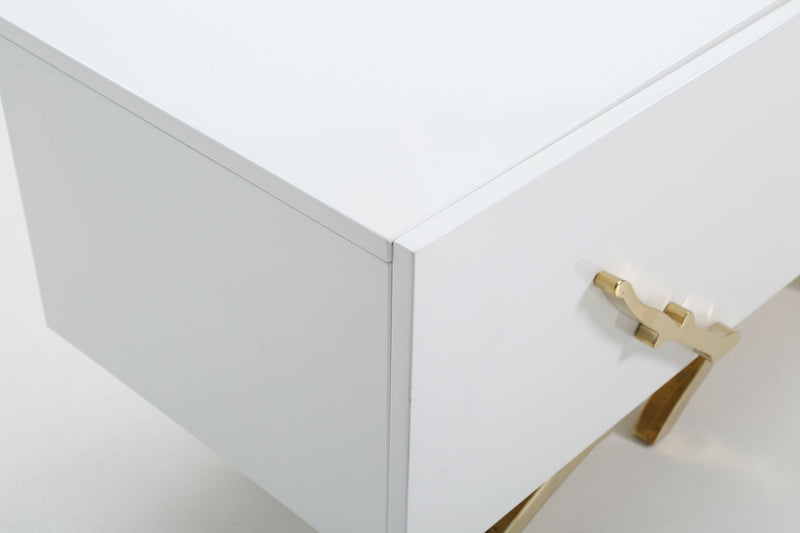 Modrest Legend Modern White & Gold 79" TV Stand