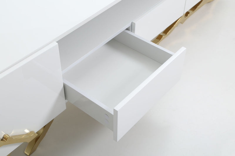 Modrest Legend Modern White & Gold 79" TV Stand