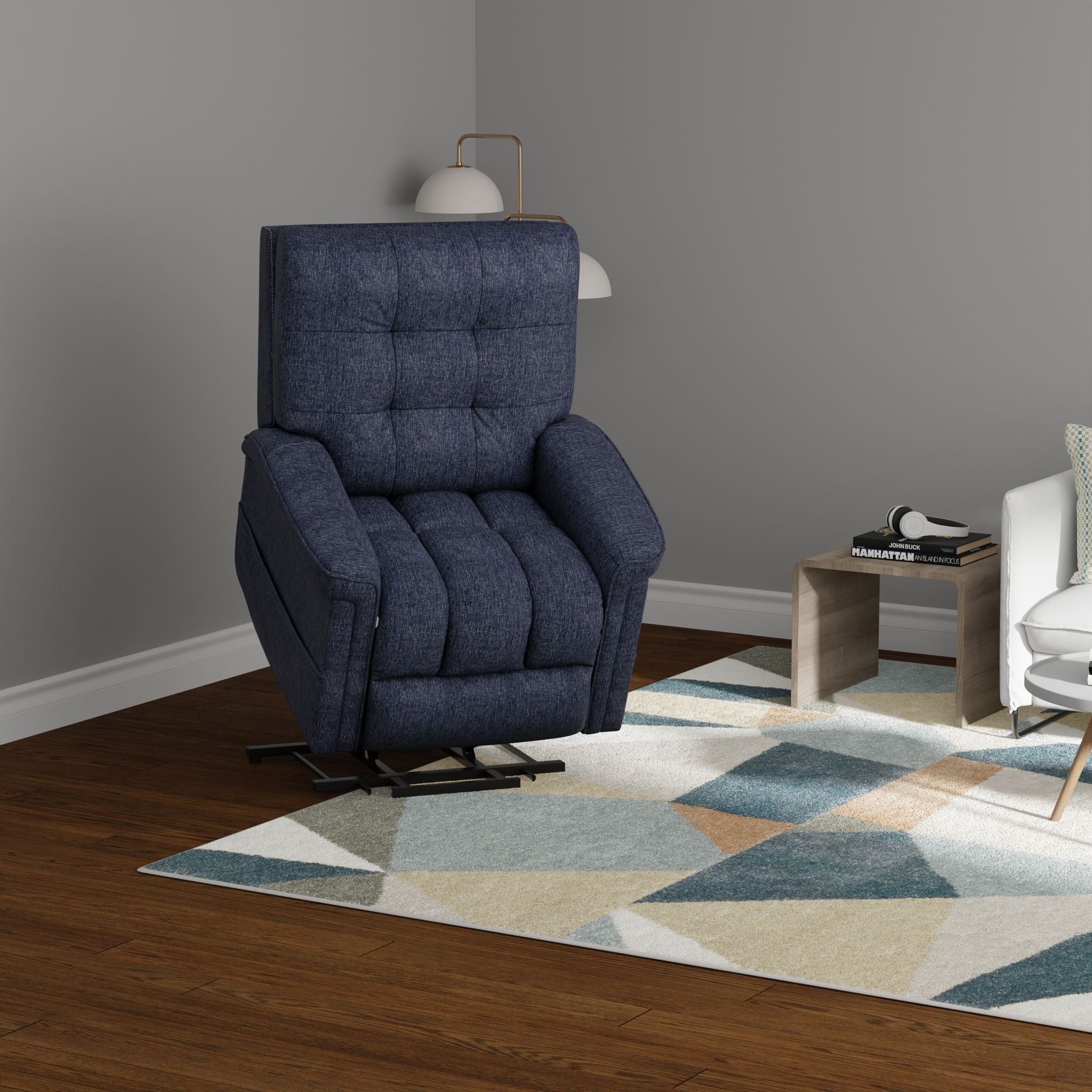 Velour - Power Lift Chair - Blue