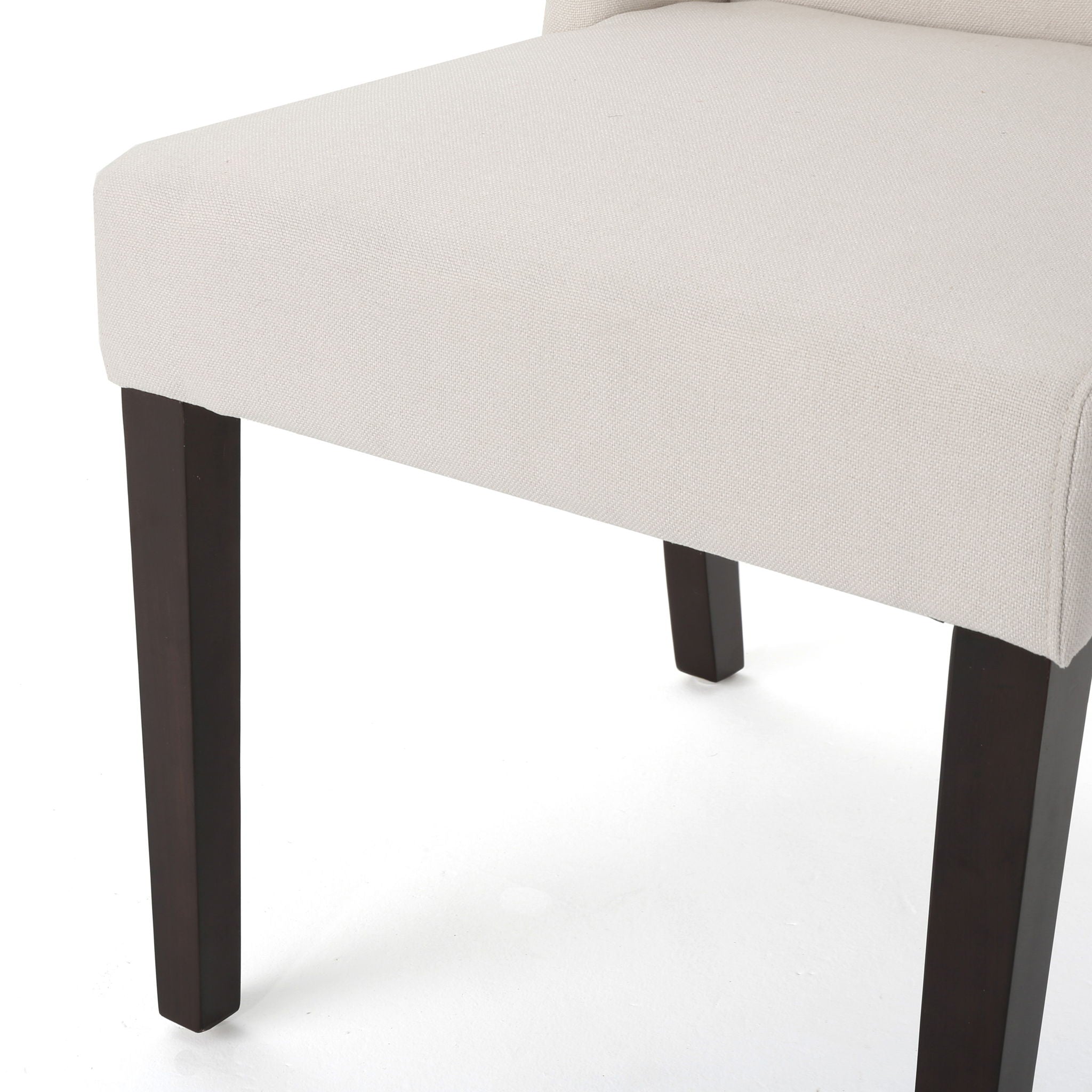 Modern Wingback Dining Chair (Set of 2) With Upholstered - Ivory