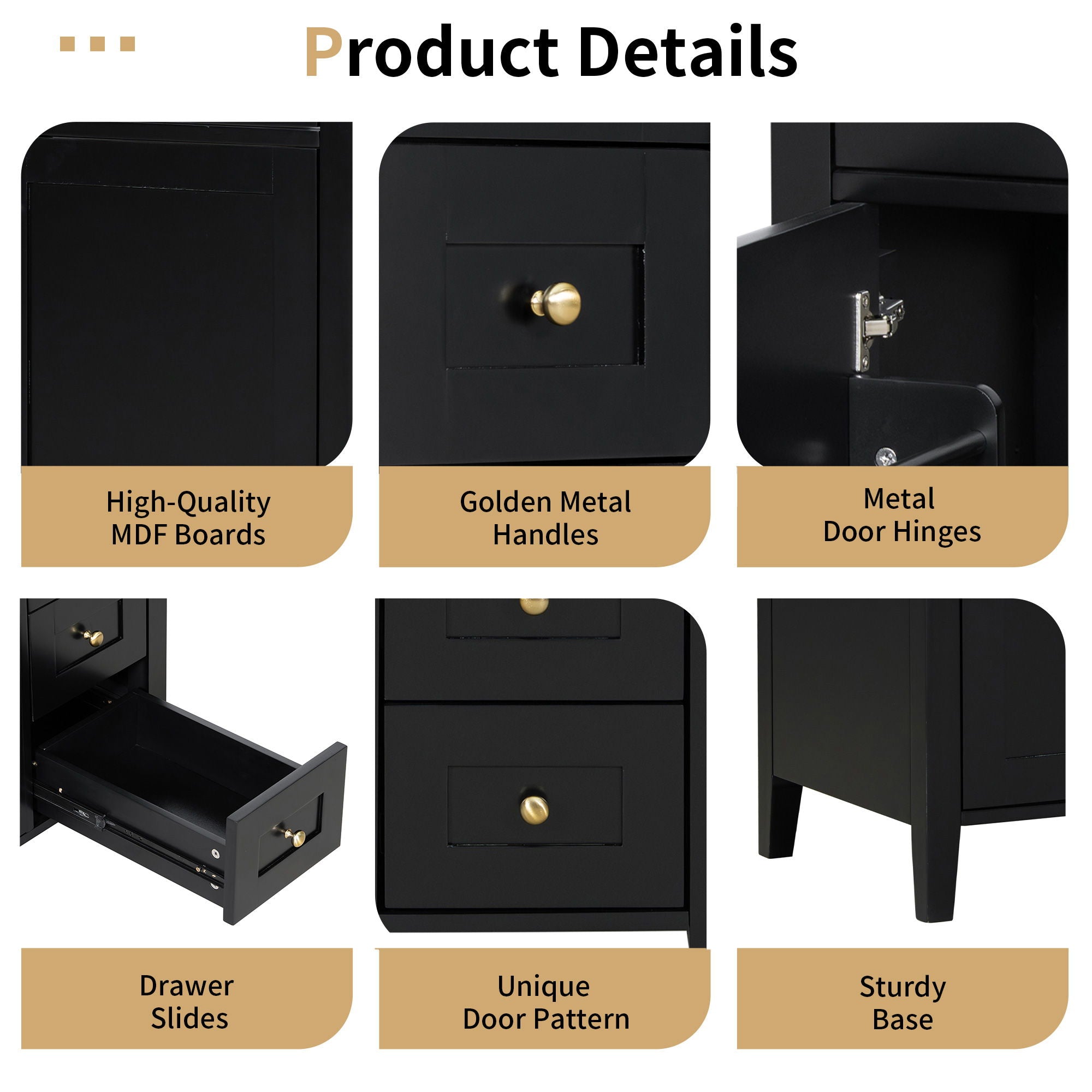 Bathroom Vanity With Sink, 3 Drawers And Adjustable Shelf