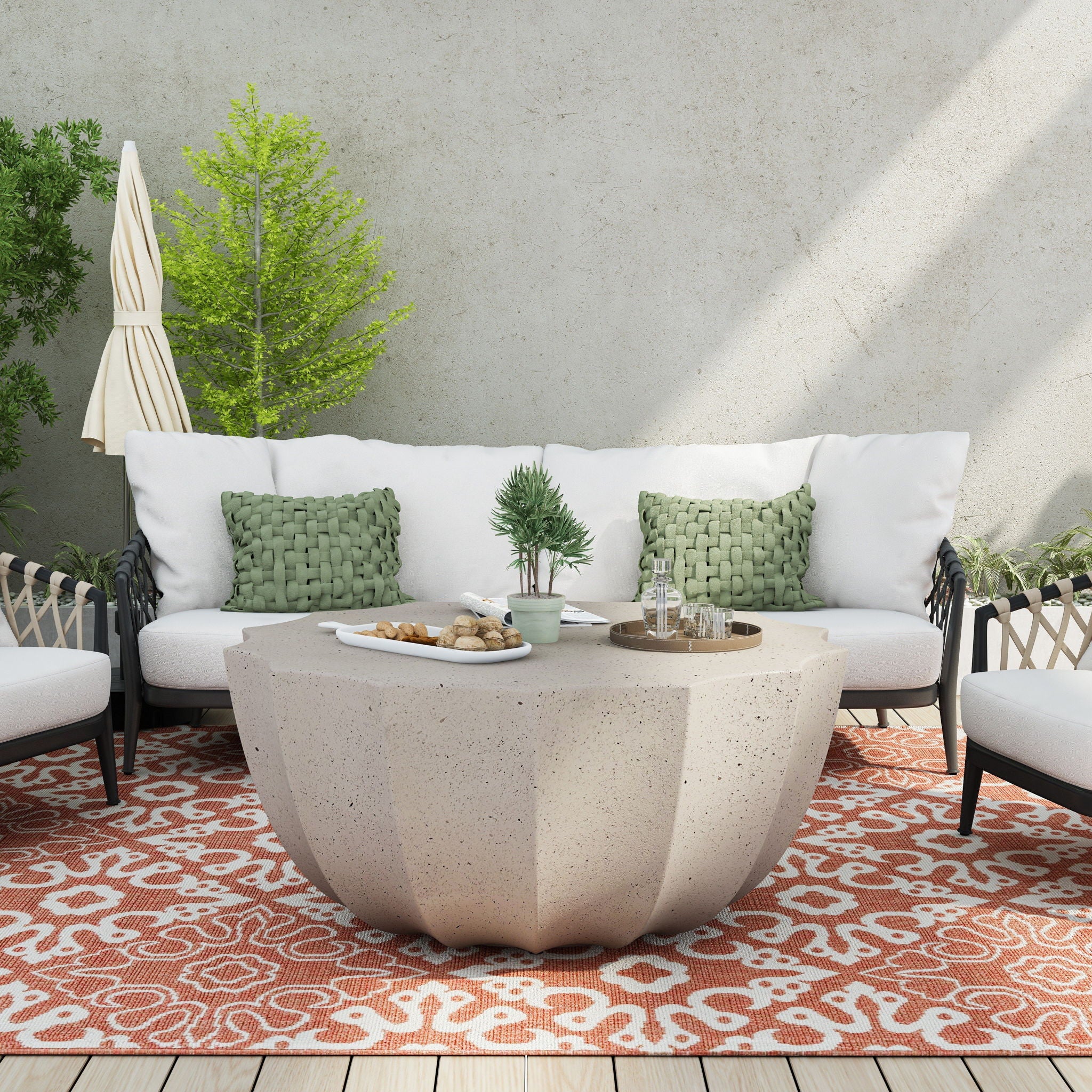 Modern Round Coffee Table For Indoor / Outdoor