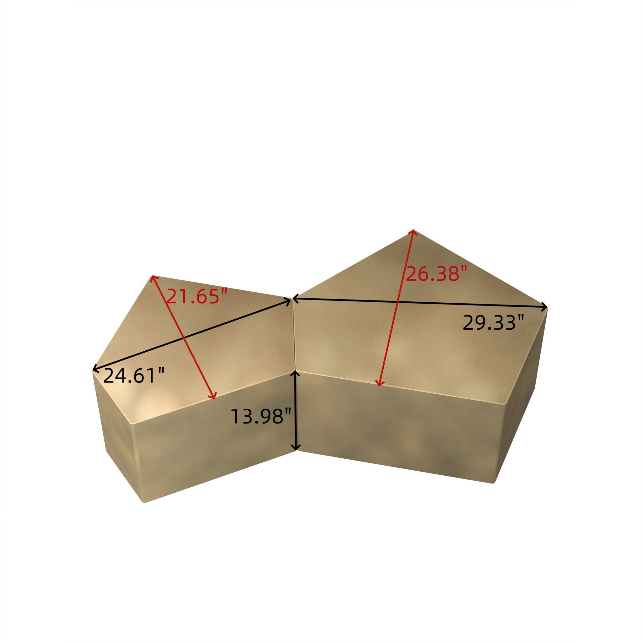 Irregular Pentagon Nesting Coffee Table Set
