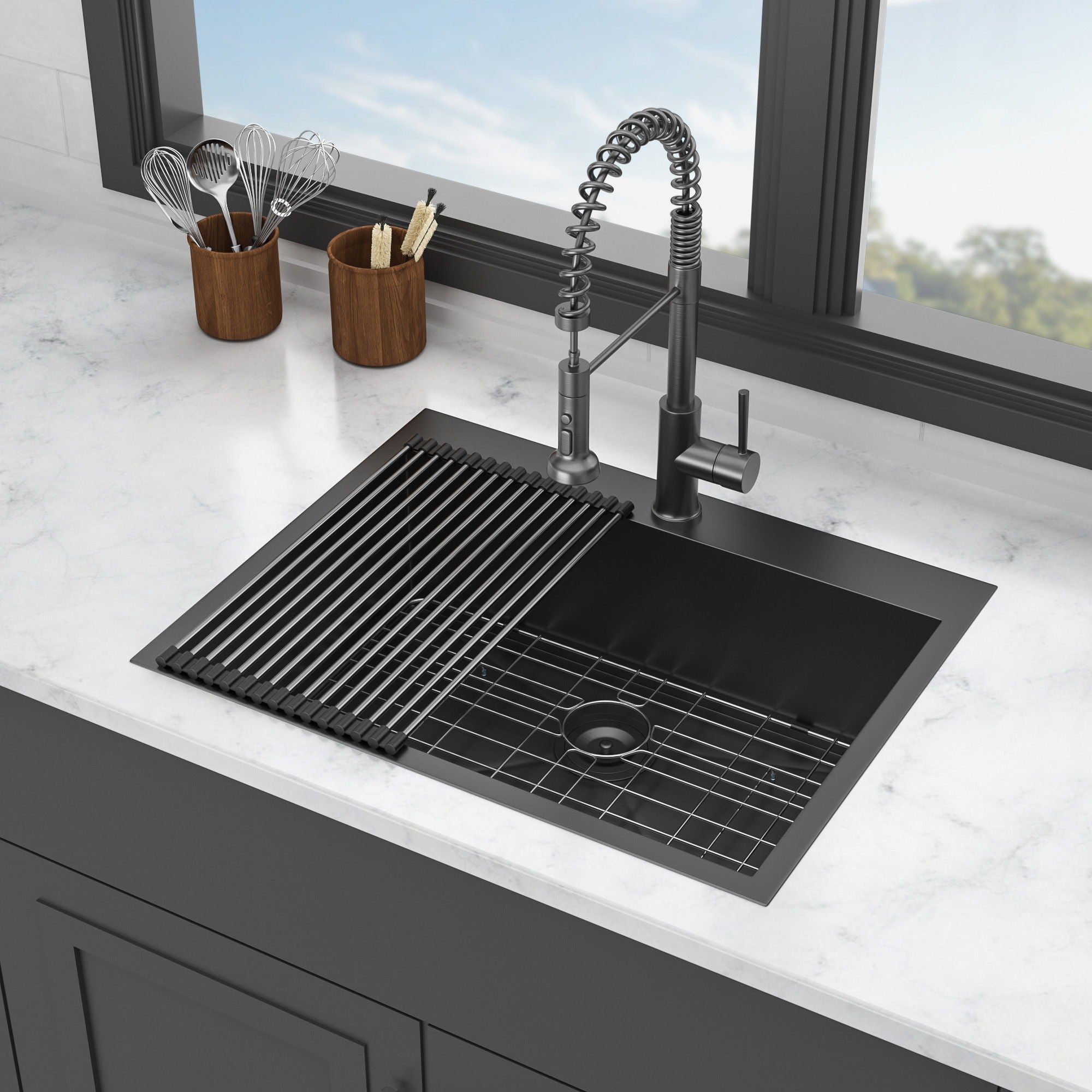Drop In Kitchen Sink, 16 Gauge Stainless Steel, Topmount
