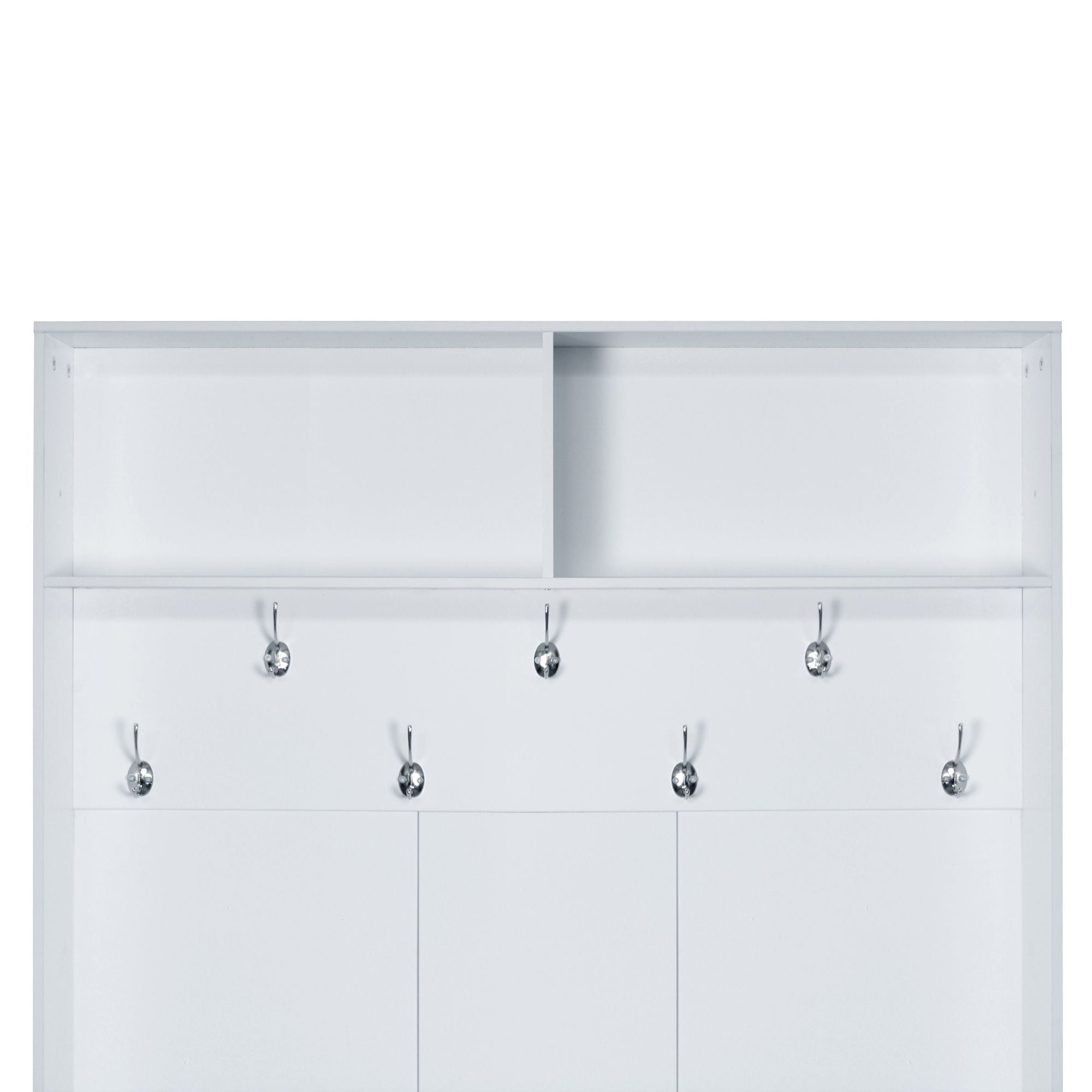 Entryway Bench With Coat Rack, 3 In 1 Design And Adjustable Shelves