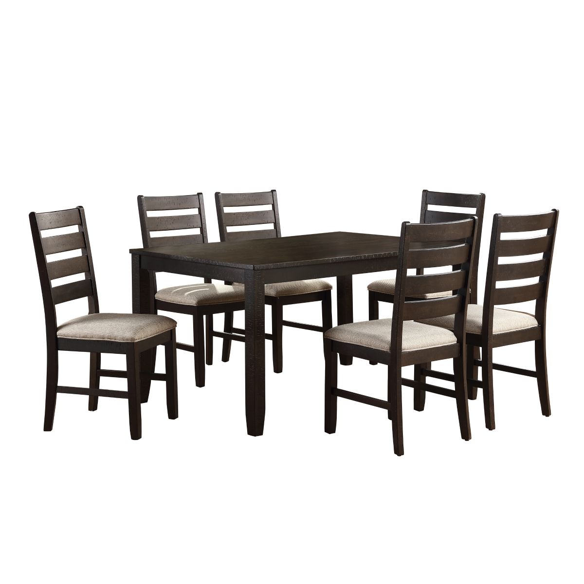 Blair Farm - 7 Piece Pack Dinette Set - Beige / Dark Brown