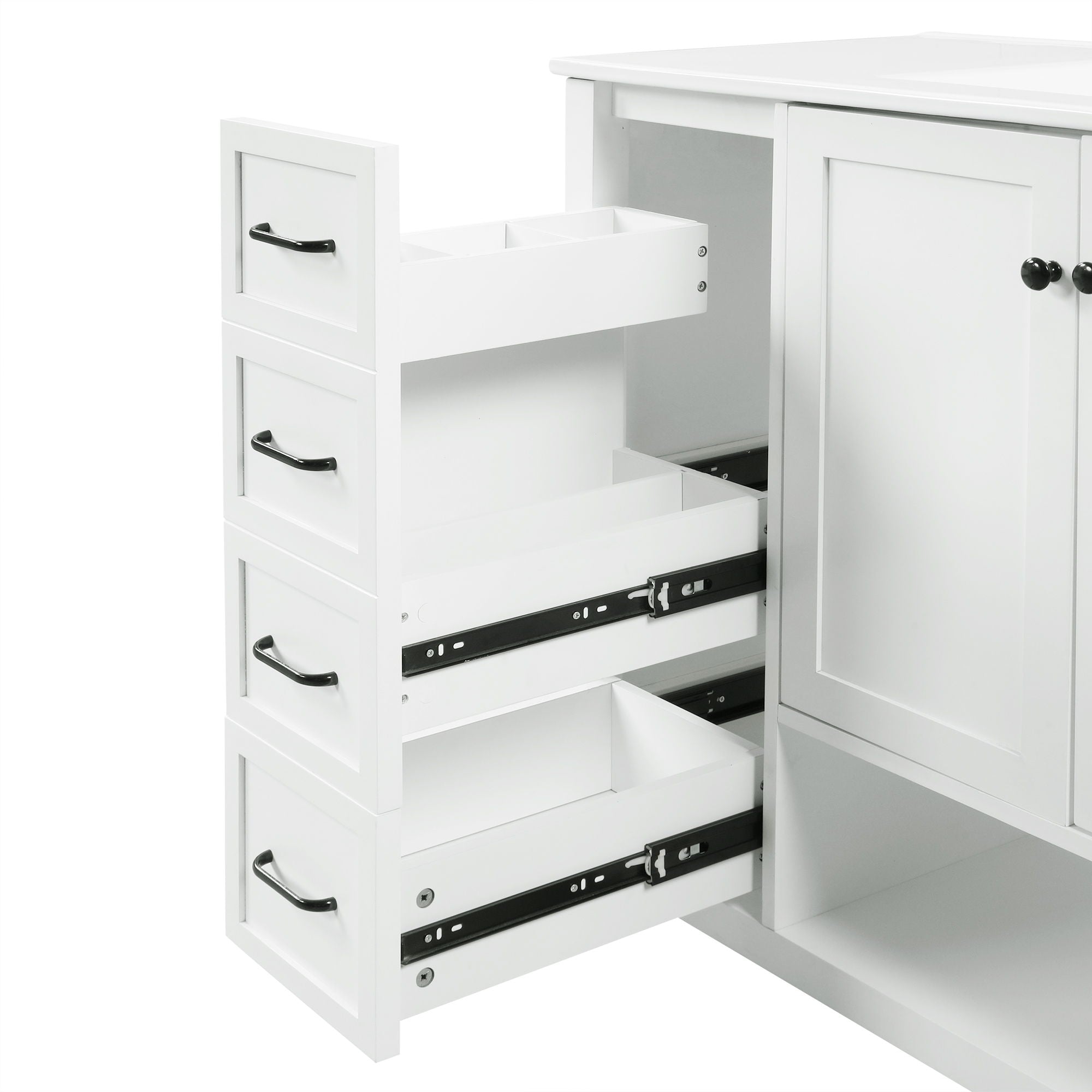 Bathroom Vanity With Sink Top, Bathroom Vanity Cabinet With 2 Doors And 2 Drawers, Open Shelf
