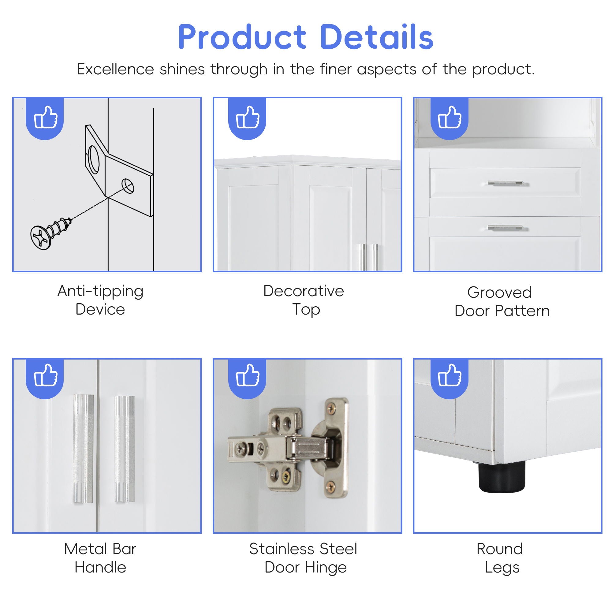 Tall Bathroom Cabinet With Tilt-Out Laundry Basket And Upper Storage