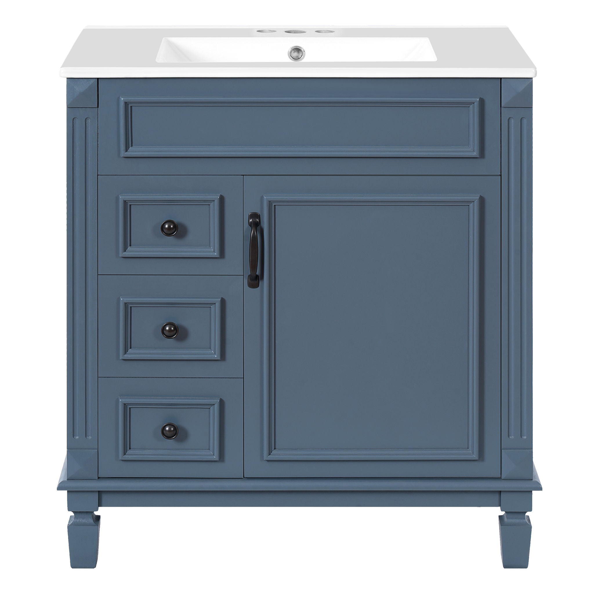 Bathroom Vanity With Sink, Cabinet With 2 Drawers And Adjustable Shelf