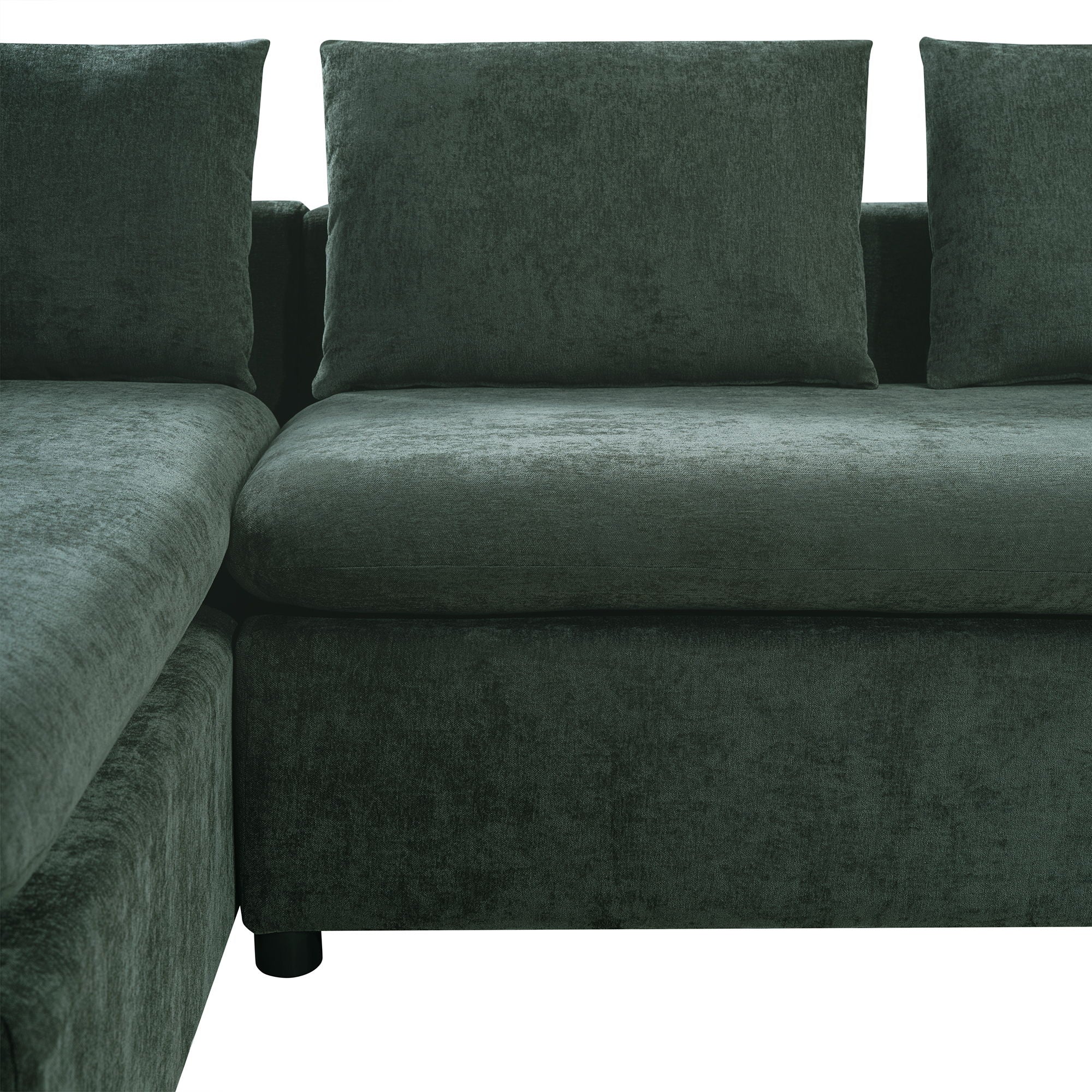 Modern L Shaped Sectional Sofa With Upholstery And Wooden Storage