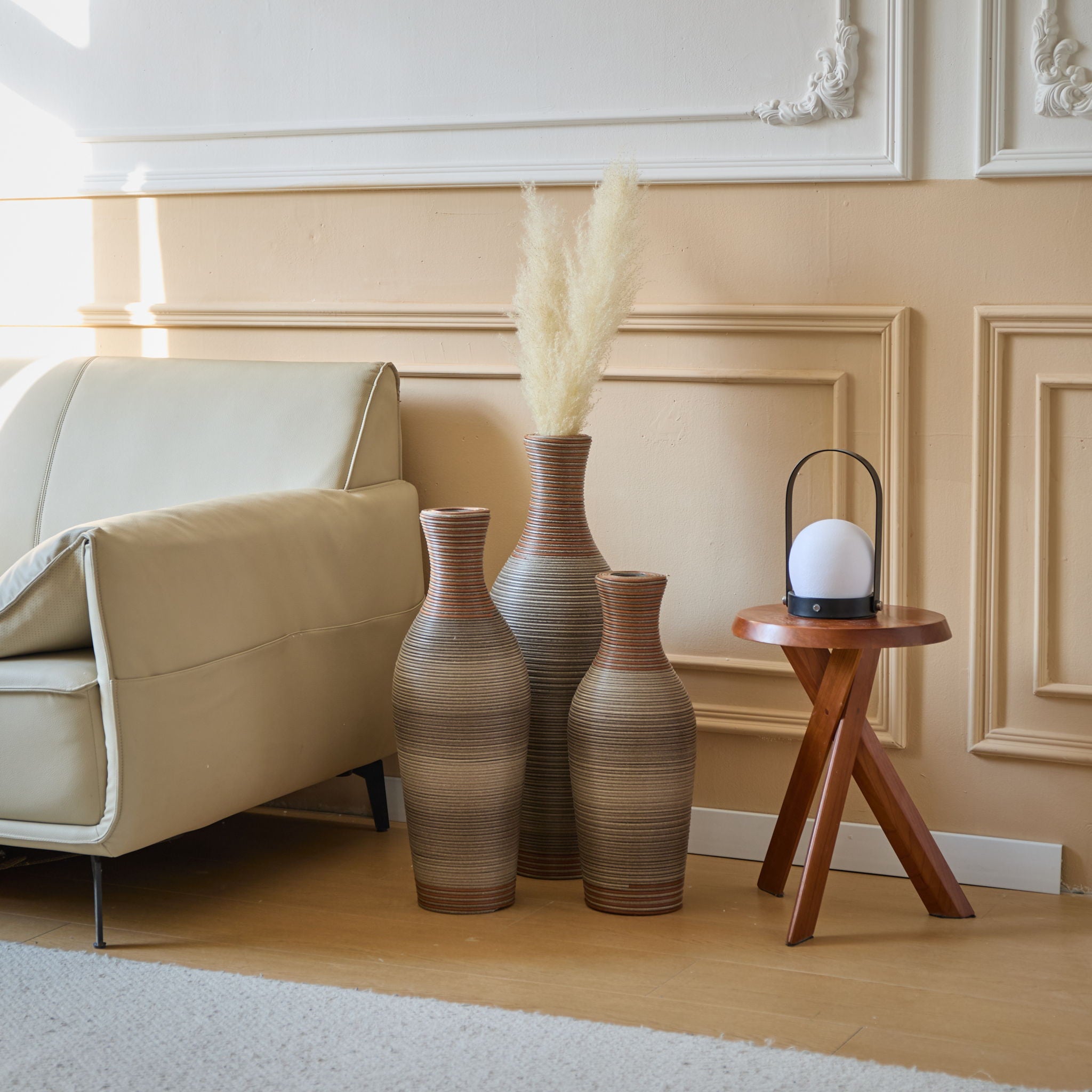 Classic And Neat Floor Vase, High Independent Flower Stand (Set of 3)