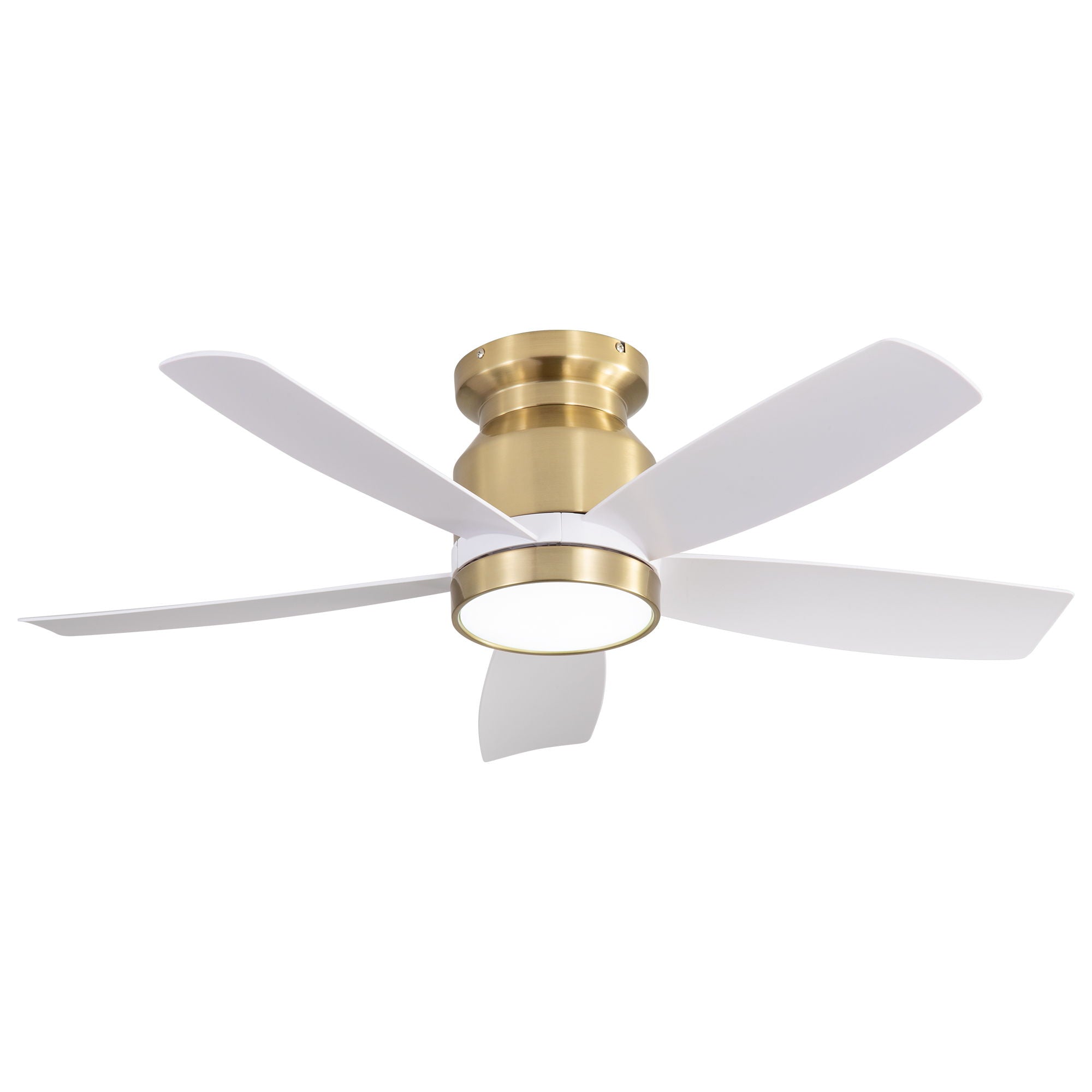 Flush Mount Ceiling Fan With LED Light 22W And Remote Control Blades / Body, DC Motor