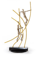 SZ0238 Modern Bronze Acrobats-Poles Sculpture