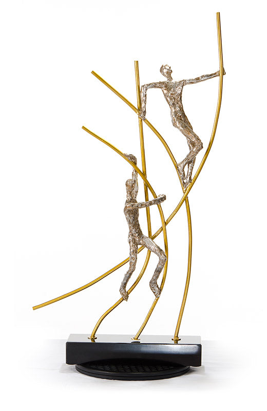 SZ0238 Modern Bronze Acrobats-Poles Sculpture