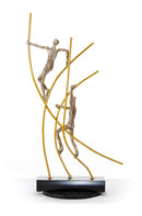 SZ0238 Modern Bronze Acrobats-Poles Sculpture