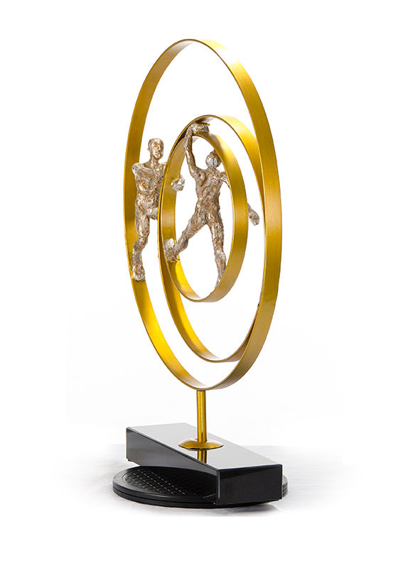 SZ0240 Modern Bronze Acrobats-Rings Sculpture