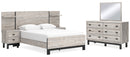 Vessalli Beige Panel Bed with Dresser