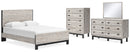 Vessalli Beige Panel Bed with Dresser