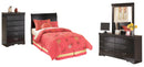 Huey Vineyard Black Sleigh Bedroom Set