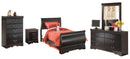 Huey Vineyard Black Sleigh Bedroom Set