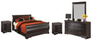 Huey Vineyard Black Sleigh Bedroom Set