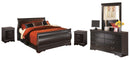Huey Vineyard Black Sleigh Bedroom Set