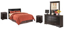 Huey Vineyard Black Sleigh Bedroom Set