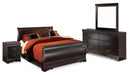 Huey Vineyard Black Sleigh Bedroom Set