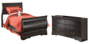 Huey Vineyard Black Sleigh Bedroom Set
