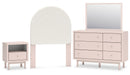 Wistenpine Pink Panel Bedroom Set