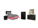 Maribel Black Panel Bedroom Set