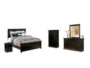 Maribel Black Panel Bedroom Set