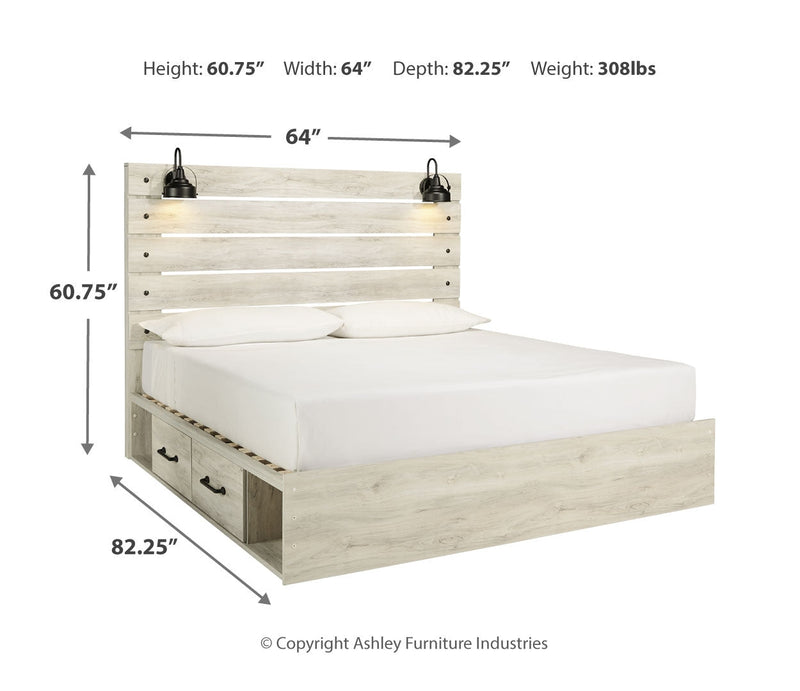 Cambeck Panel Bed with 2 Storage Drawers
