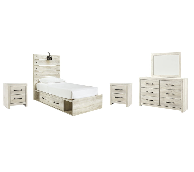Cambeck Beige Panel Bedroom Set with Storage
