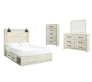 Cambeck Beige Panel Bedroom Set with Storage