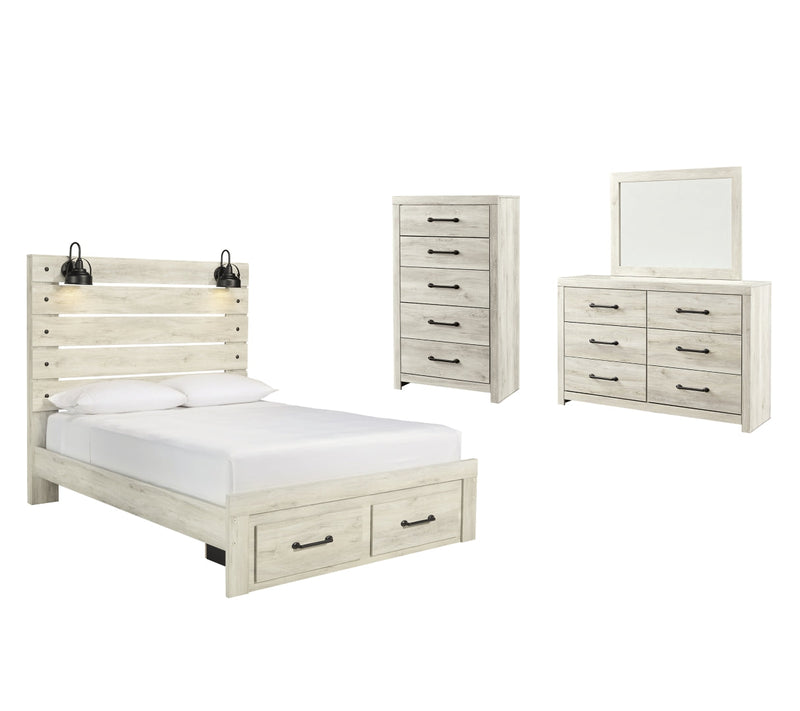 Cambeck Beige Panel Bedroom Set with Storage