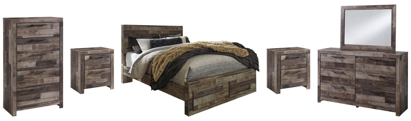 Derekson Brown Panel Bedroom Set with Storage
