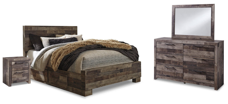 Derekson Brown Panel Bedroom Set with Storage